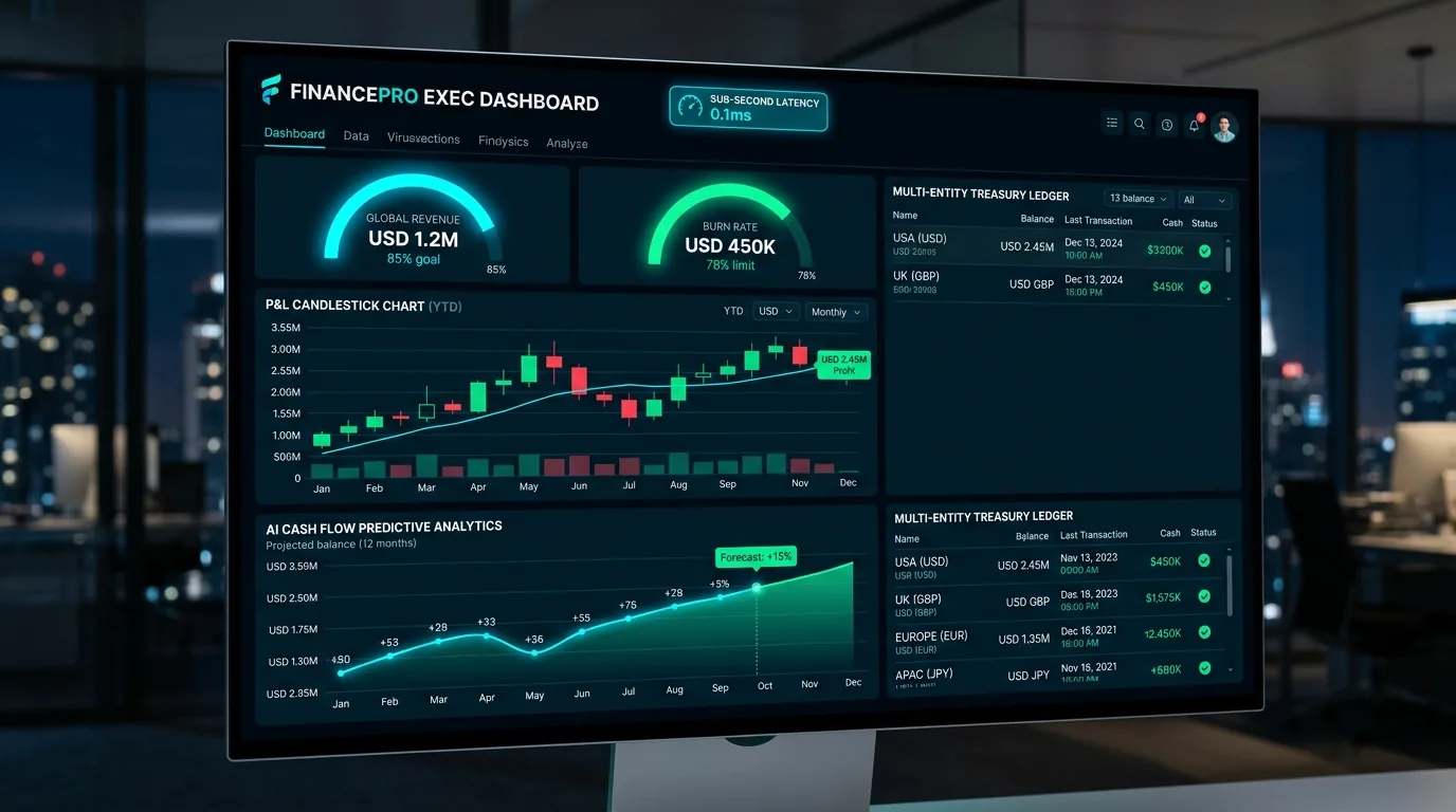 FinancePro High-Throughput Fintech Executive Dashboard production case study showcase preview