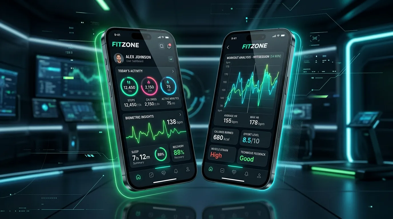 FitZone Cross-Platform Fitness & Nutrition Mobile App production case study showcase preview