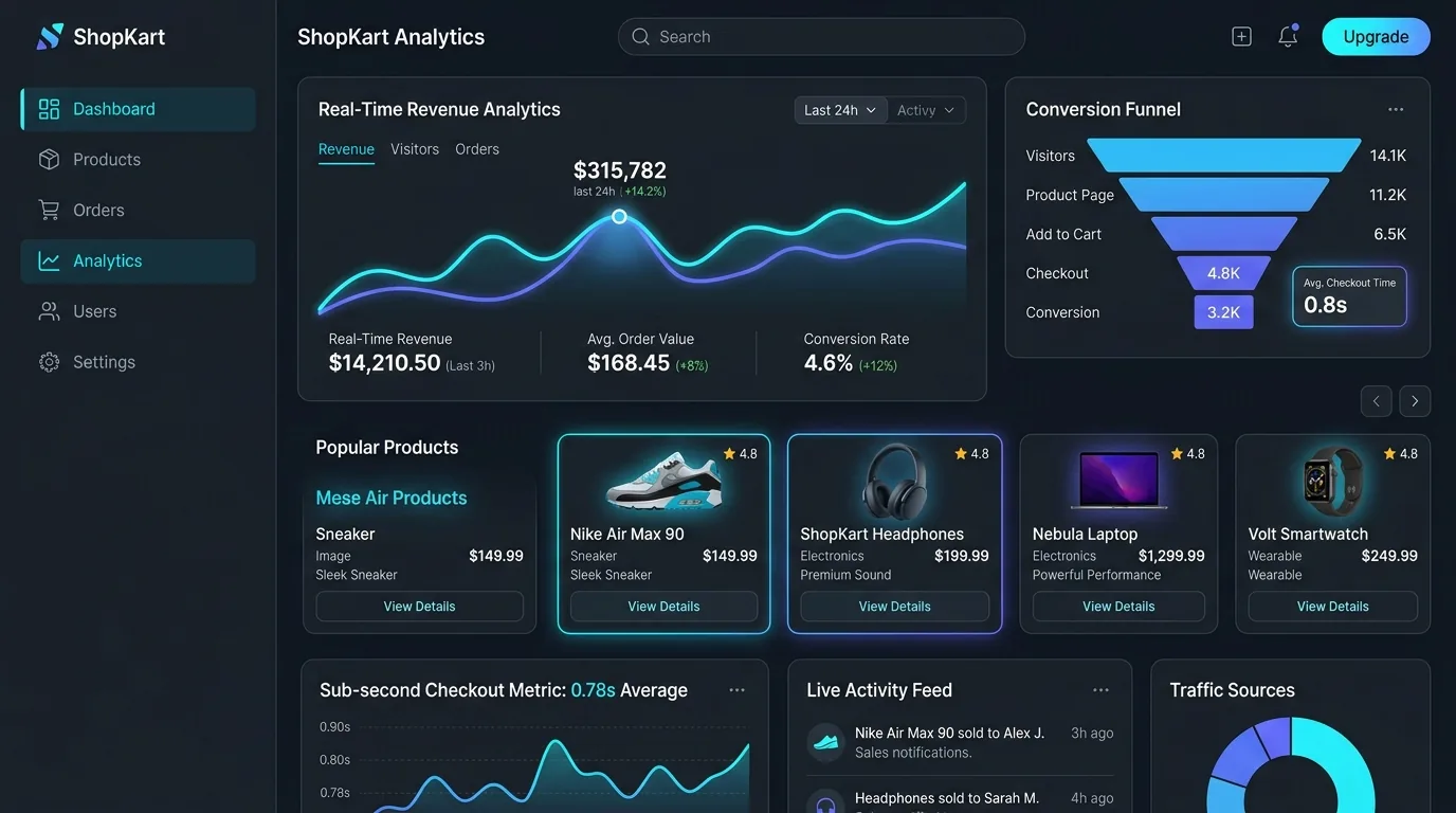 ShopKart High-Scale E-Commerce Platform production case study showcase preview