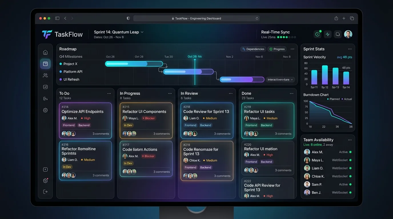 TaskFlow Multi-Tenant Enterprise SaaS Platform production case study showcase preview
